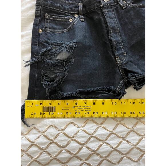 Levi's Black Denim High Waisted Cut Off Jean Shorts - Picture 9 of 9